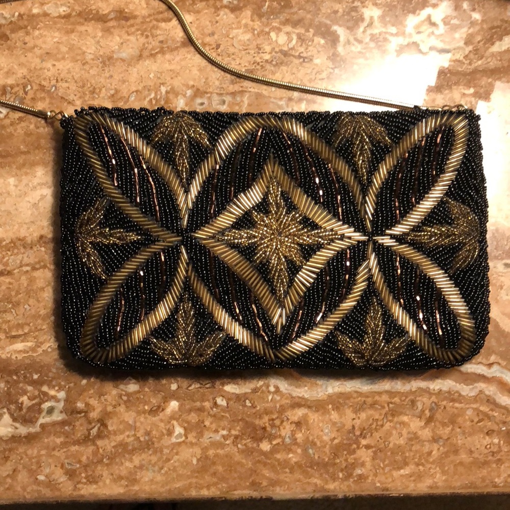 Silk beaded clutch